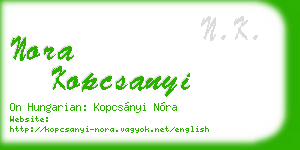nora kopcsanyi business card